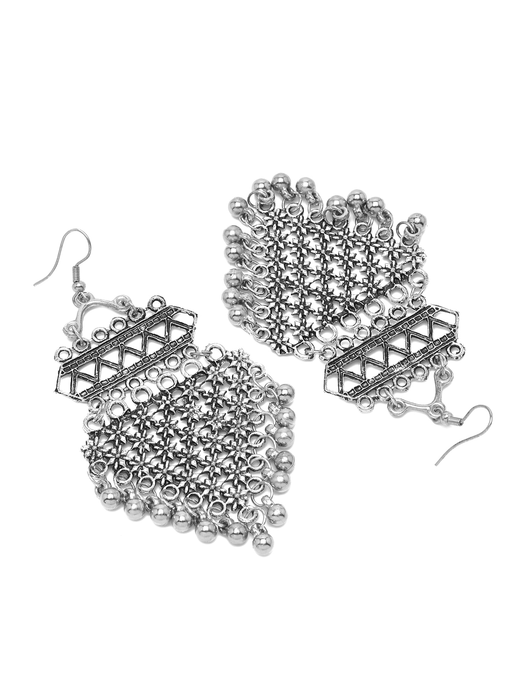YouBella Jewellery Oxidised Silver Necklace Jewellery Set with Earrings for Girls and Women (Silver) (YBNK_50521)